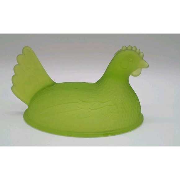 COPY - Indiana Glass Green Decorative Accent Hen satin lid - Picture 2 of 4